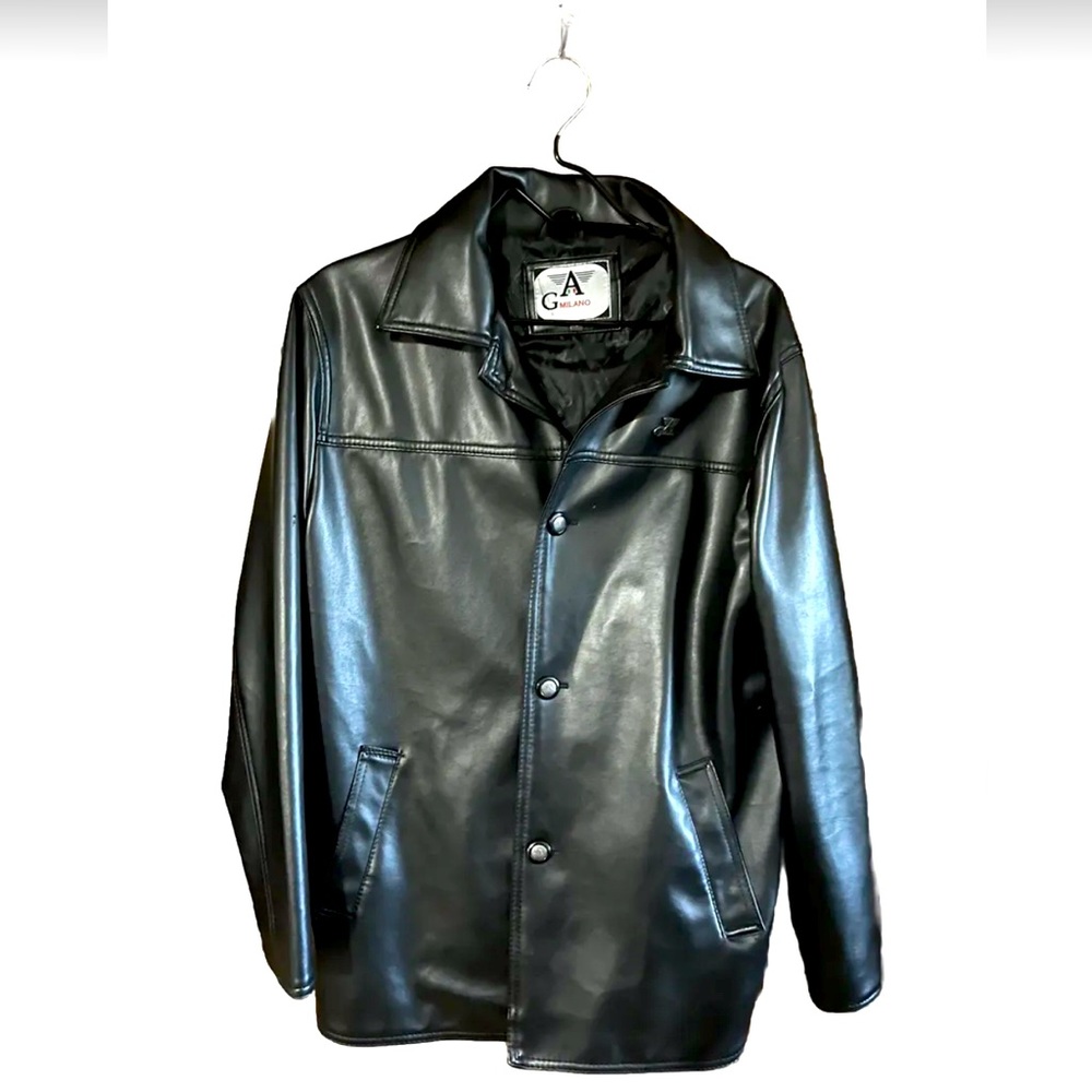 AG Milano Mens Faux Leather Jacket